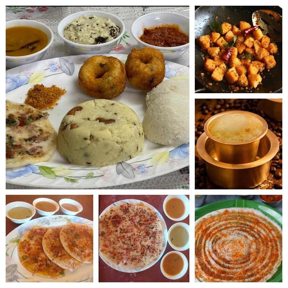 Traditional South Indian food platter
